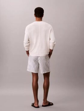 Pantaloncini a righe in misto lino