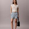 Pantaloncini a righe in popeline di cotone