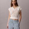 Pantaloncini a righe in popeline di cotone