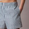 Pantaloncini a righe in popeline di cotone