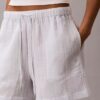 Pantaloncini a vita bassa in doppia garza Pantaloncini a vita bassa in doppia garza