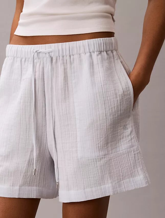 Pantaloncini a vita bassa in doppia garza Pantaloncini a vita bassa in doppia garza