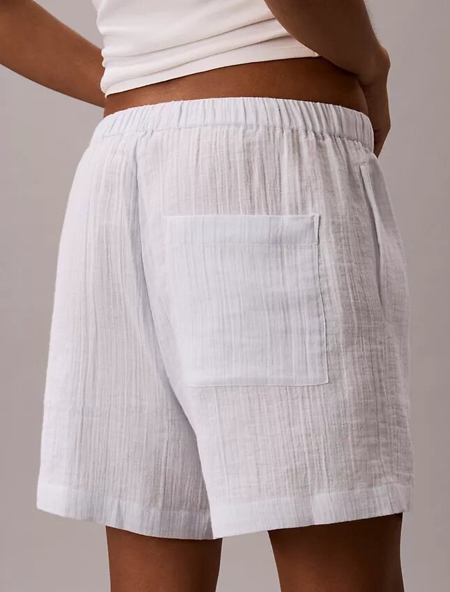 Pantaloncini a vita bassa in doppia garza Pantaloncini a vita bassa in doppia garza