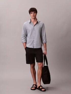 Pantaloncini cargo in misto lino