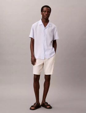 Pantaloncini cargo in misto lino