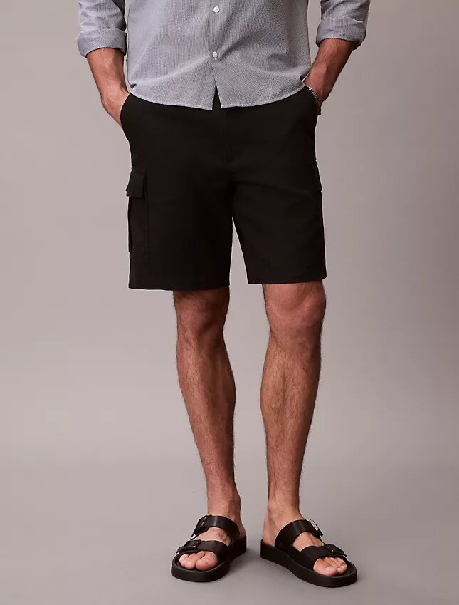 Pantaloncini cargo in misto lino Pantaloncini cargo in misto lino