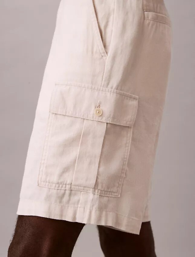 Pantaloncini cargo in misto lino Pantaloncini cargo in misto lino