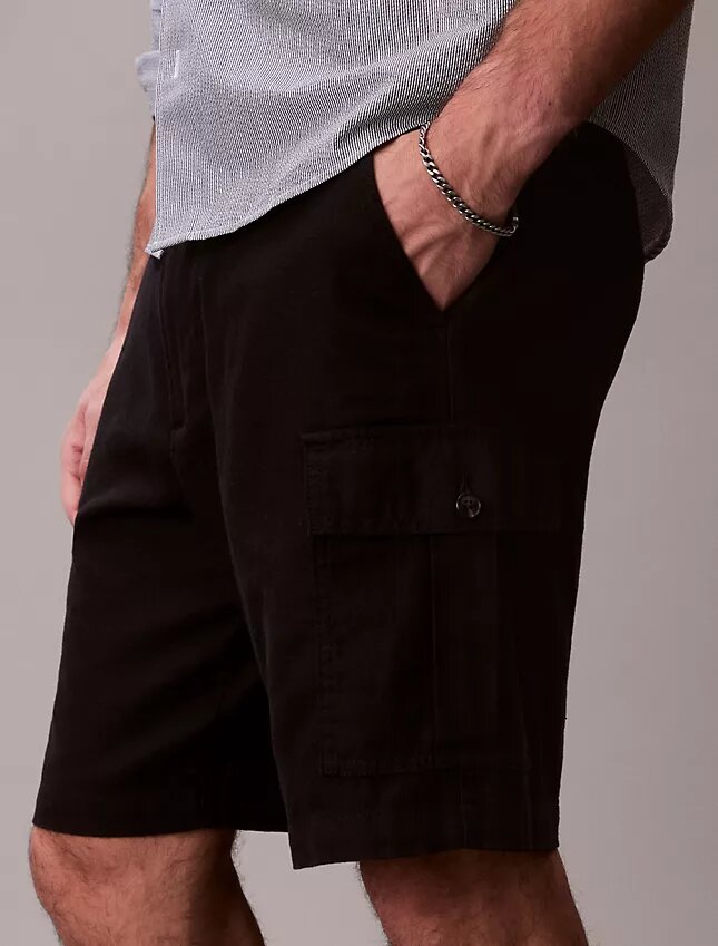 Pantaloncini cargo in misto lino Pantaloncini cargo in misto lino