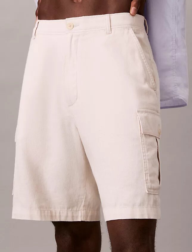 Pantaloncini cargo in misto lino Pantaloncini cargo in misto lino