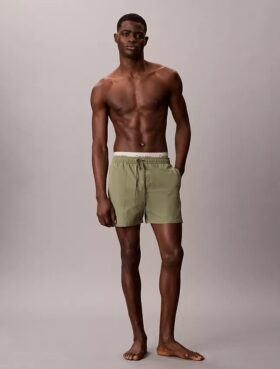 Pantaloncini da bagno con cintura con logo