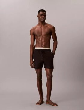 Pantaloncini da bagno con cintura con logo
