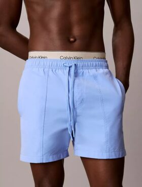 Pantaloncini da bagno con cintura con logo