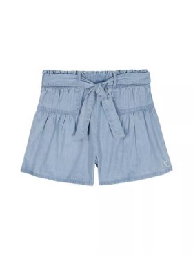 Pantaloncini da bambina con cintura da annodare