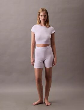 Pantaloncini da ciclismo in cotone elasticizzato a costine