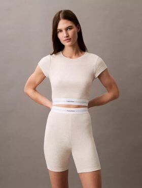Pantaloncini da ciclismo in cotone elasticizzato a costine