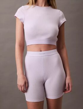 Pantaloncini da ciclismo in cotone elasticizzato a costine