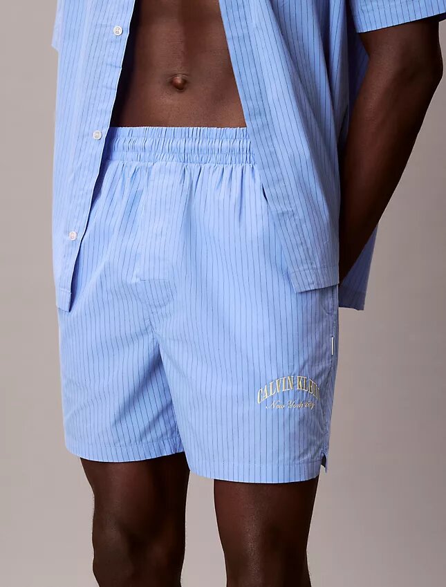 Pantaloncini da notte classici in popeline di cotone Heritage Pantaloncini da notte classici in popeline di cotone Heritage