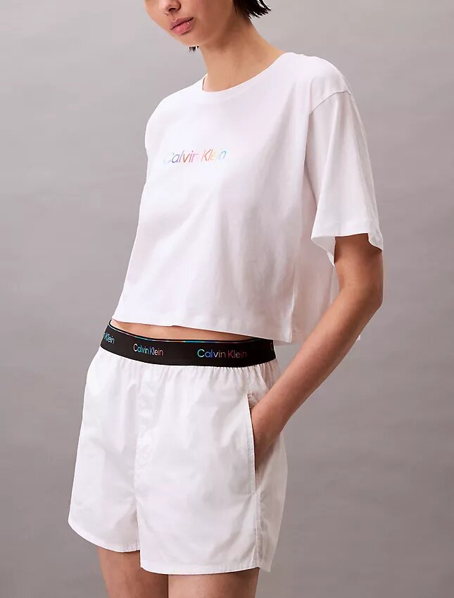 Pantaloncini da notte in popeline con logo Pride Pantaloncini da notte in popeline con logo Pride