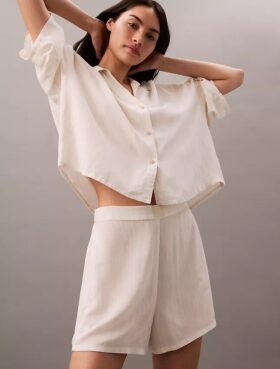 Pantaloncini da notte in viscosa intrecciata