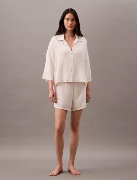 Pantaloncini da notte in viscosa intrecciata