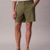 Pantaloncini dritti in seersucker con elastico da 18 cm Pantaloncini dritti in seersucker con elastico da 18 cm