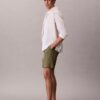 Pantaloncini dritti in seersucker con elastico da 18 cm Pantaloncini dritti in seersucker con elastico da 18 cm