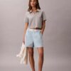 Pantaloncini in cotone con cintura con logo Pantaloncini in cotone con cintura con logo