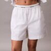 Pantaloncini in cotone con cintura con logo Pantaloncini in cotone con cintura con logo