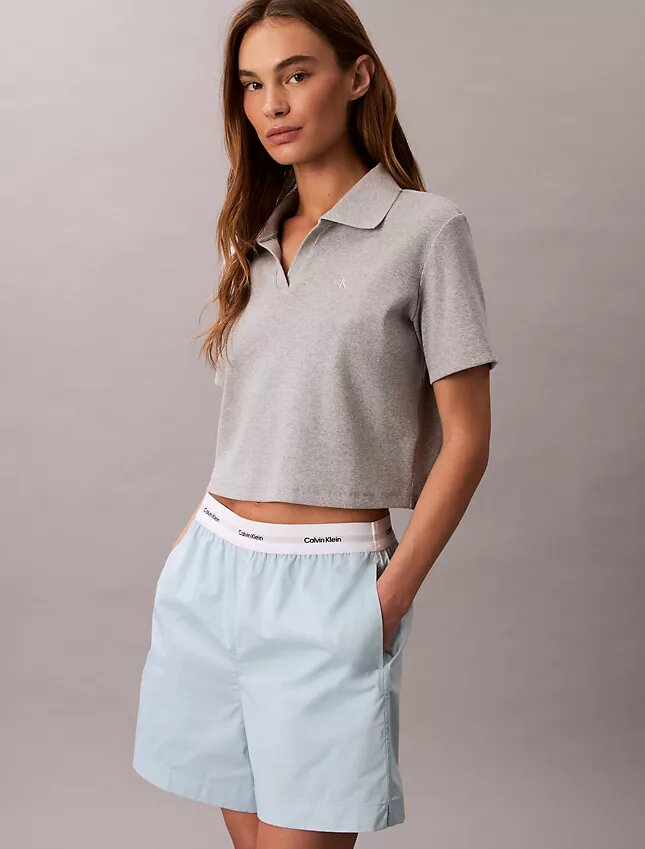 Pantaloncini in cotone con cintura con logo Pantaloncini in cotone con cintura con logo