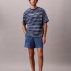 Pantaloncini in Denim misto lino con chiusura a elastico