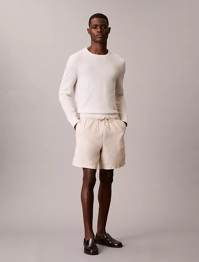 Pantaloncini in lino e cotone da infilare Pantaloncini in lino e cotone da infilare