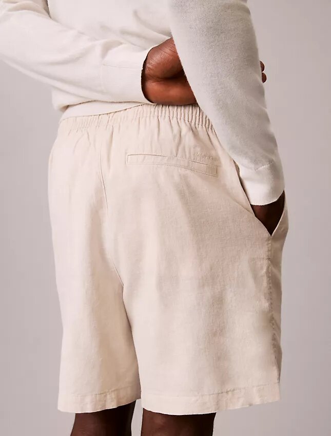 Pantaloncini in lino e cotone da infilare Pantaloncini in lino e cotone da infilare