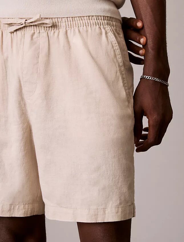 Pantaloncini in lino e cotone da infilare Pantaloncini in lino e cotone da infilare