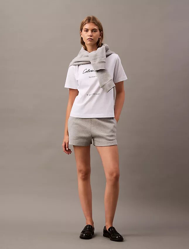 Pantaloncini in pile con logo Archive Pantaloncini in pile con logo Archive