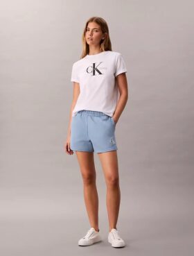 Pantaloncini in pile con monogramma