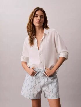 Pantaloncini in popeline di cotone stampato