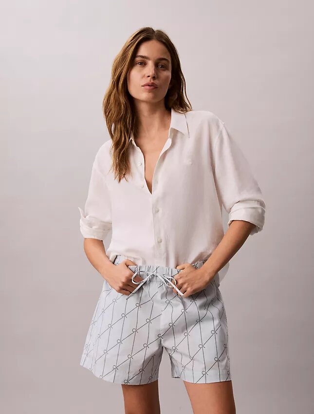 Pantaloncini in popeline di cotone stampato Pantaloncini in popeline di cotone stampato