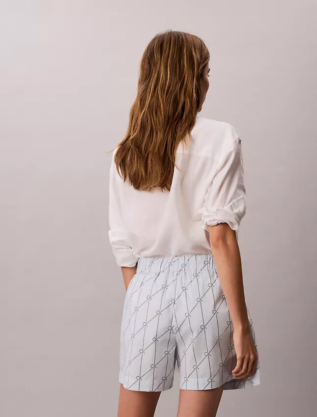 Pantaloncini in popeline di cotone stampato Pantaloncini in popeline di cotone stampato