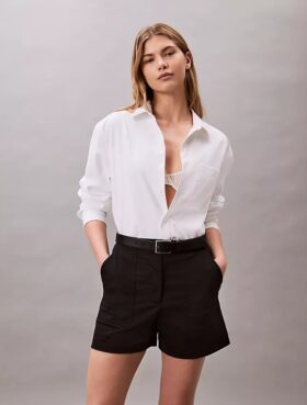 Pantaloncini in raso di cotone