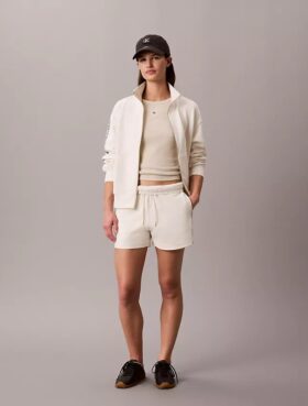 Pantaloncini in spugna con nastro con logo