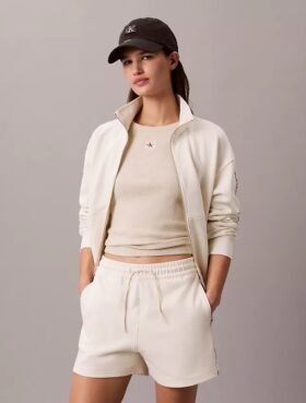 Pantaloncini in spugna con nastro con logo