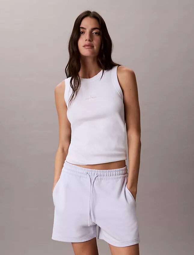 Pantaloncini in spugna con nastro con logo Pantaloncini in spugna con nastro con logo