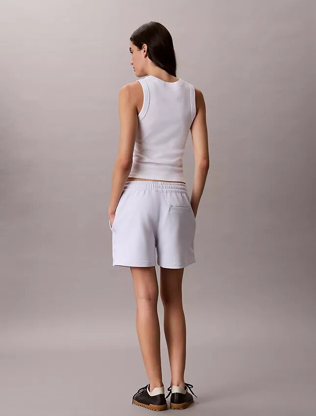 Pantaloncini in spugna con nastro con logo Pantaloncini in spugna con nastro con logo