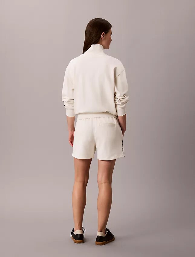 Pantaloncini in spugna con nastro con logo Pantaloncini in spugna con nastro con logo