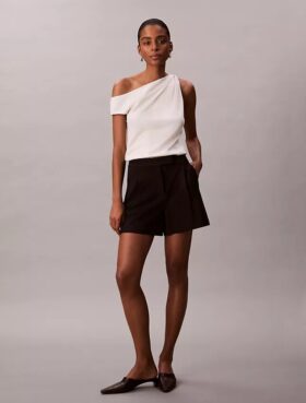 Pantaloncini sartoriali con pieghe