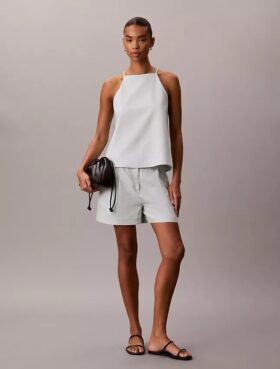 Pantaloncini sartoriali in misto lino