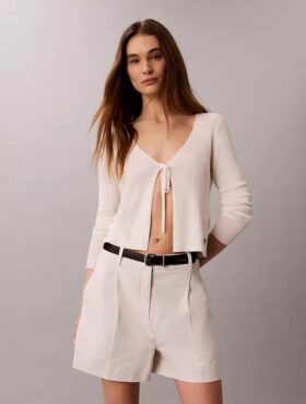 Pantaloncini sartoriali in misto lino