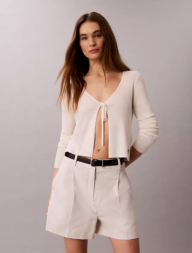 Pantaloncini sartoriali in misto lino Pantaloncini sartoriali in misto lino