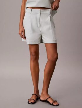 Pantaloncini sartoriali in misto lino