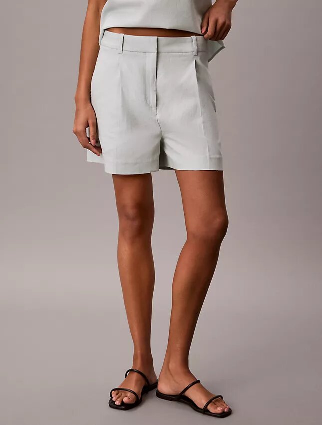 Pantaloncini sartoriali in misto lino Pantaloncini sartoriali in misto lino